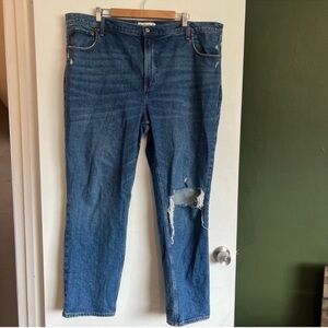 Abercrombie and fitch the 90s straight ultra high rise distressed jeans size 20